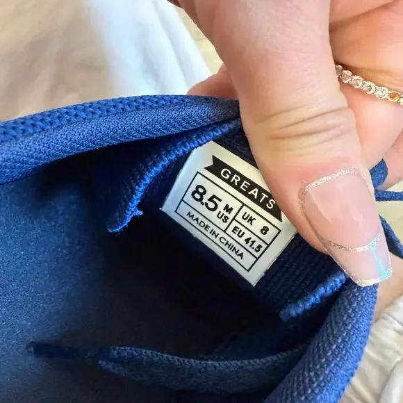 GREATS Brooklyn navy blue white Royale knit lace up sneaker shoes - Picture 10 of 12